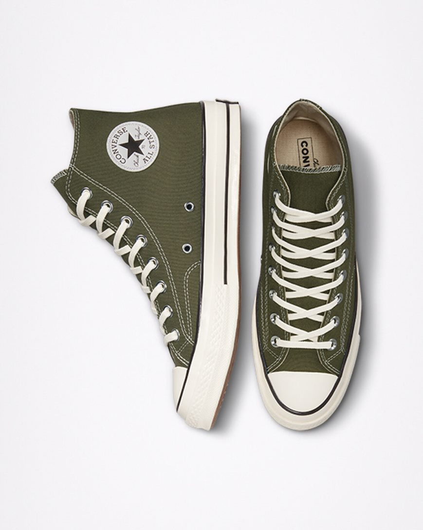 Dámské Boty Vysoké Converse Chuck 70 Platene Olivy Zelené Černé | CZ EGA3104